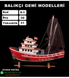 Balıkcı Gemi Maketleri Ebat 30X31 Kod B5